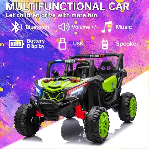 Image of Kid Police 4WD UTV 24V Ride On Toys for Big Kids 2 Seater Ride On Toys Kids