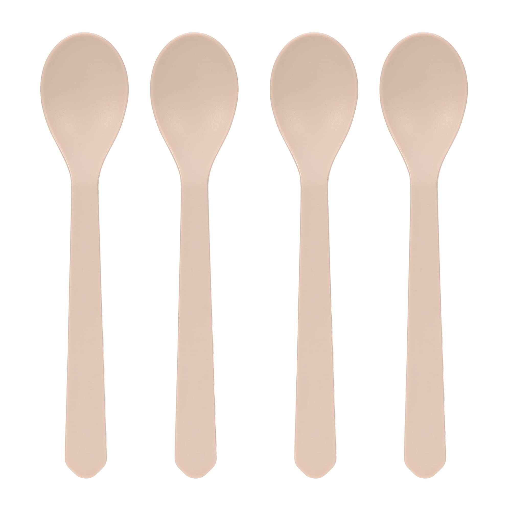 LÄSSIG Children's Cutlery Spoon Set 4 Pieces Without Melamine, BPA-Free, Biocomposite/Spoon Set Geo Powder Pink