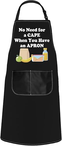 POFULL Regalo para mujer con el almuerzo escolar sin necesidad de una capa cuando puedes tener un delantal de cocina de regalo