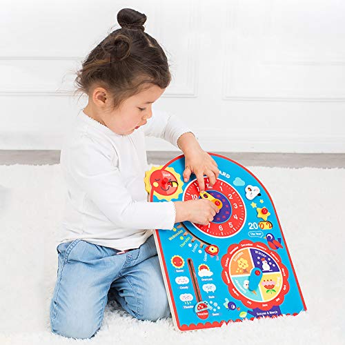 Jacootoys-8-in-1-Kids-Kalender-Leren-Klok-Houten-Educatief-Montessori-Speelgoed-voor-Peuters-Jongens-Meisjes-Kerst-Verjaardagscadeautjes