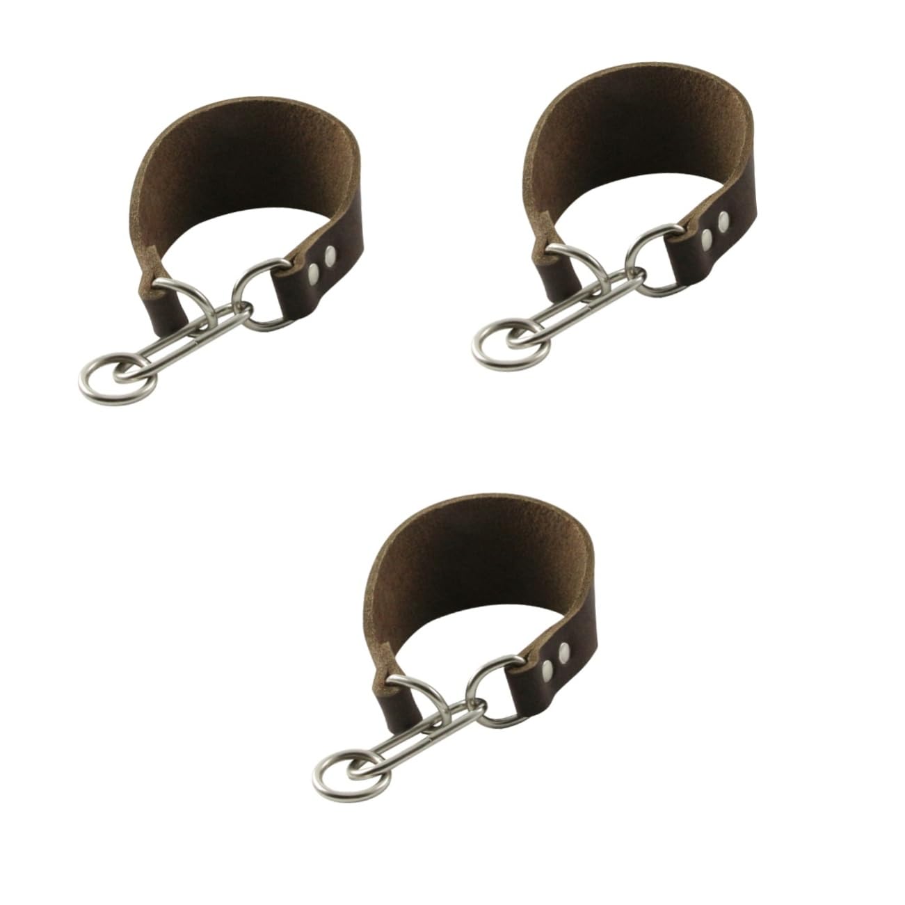 Housoutil 3pezzi Collare Per Cani Di Cattlehide Colore Caffè Design Per Protezione Del Collo Resistente e Stile Per Cani Con Collo Sottile