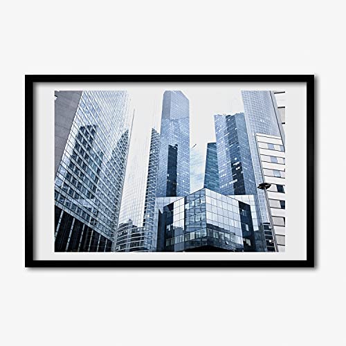 Affiche 60x40 cm avec cadre photo MDF Tulup déco de gratte-ciel pour tableau peinture mural