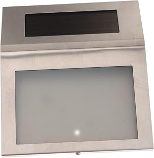 GARVALON House Number Lighted Address Sign Lighted House Numbers Solar Address Sign Indicator Light Silver Stainless Steel Solar Lighted Address Sign