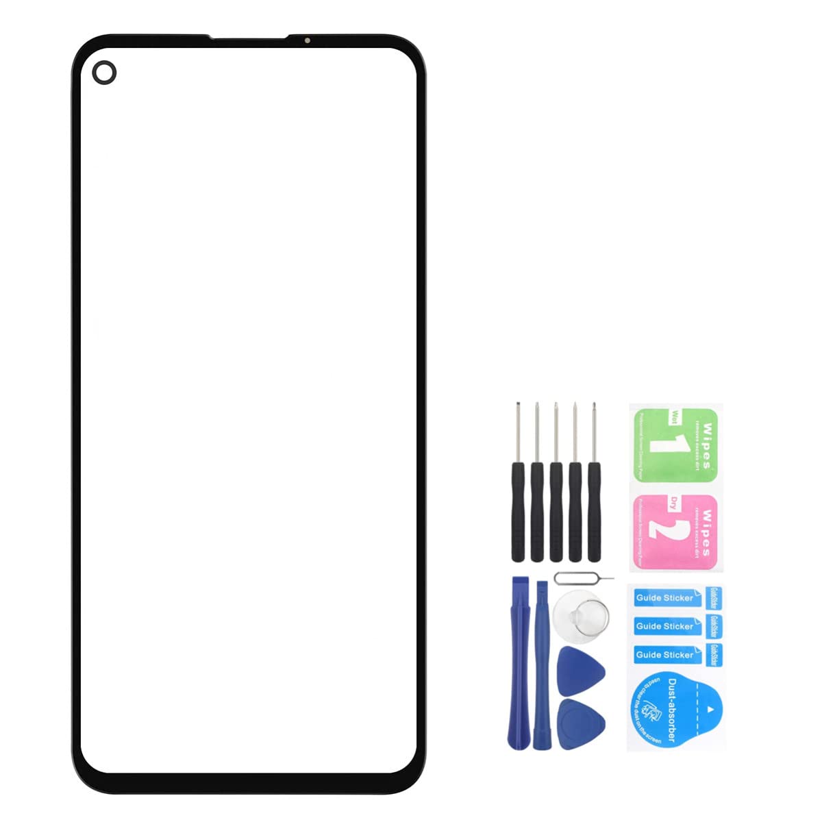 AISELANFront Glass for Google Pixel 4a 5G GD1YQ G025I Front Screen Replacement Touch Screen Outer Lens Panel + 11Pcs Tools - Not LCD and Touch Digitizer for Google Pixel 4a 2020 6.2"