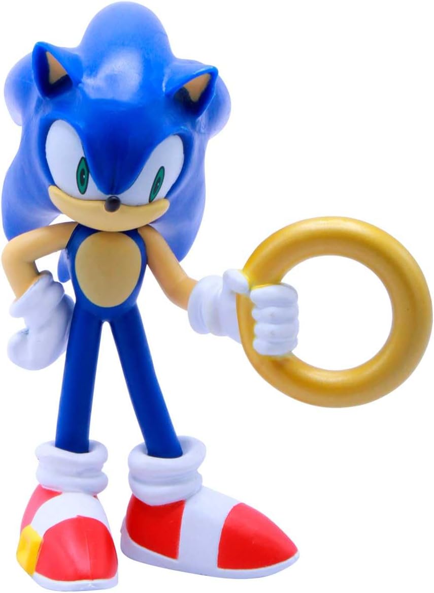 Just Toys LLC — Buildable Sonic The Hedgehog [Sonic] Figure │ 4″ Collectible Toy, Interchangeable Arms & Accessories, Ages 6+ (Knuckles, Sonic, Knuckles, Amy Rose, and Shadow)