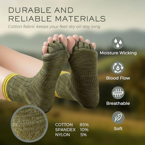 Image of Toe Separator Socks,Foot Alignment Sock for Health Care, Pain Relief, Bunion Corrector, Breathable Toe Socks