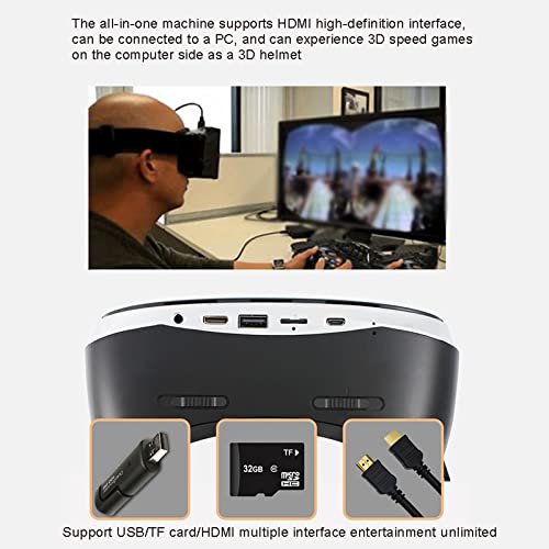 Occhiali per realtà virtuale 3D, visualizzatore di film a 360° con gamepad, sistema Android, connessione WiFi, supporto video panoramico e film 3D, ottimo regalo per adolescenti e adulti