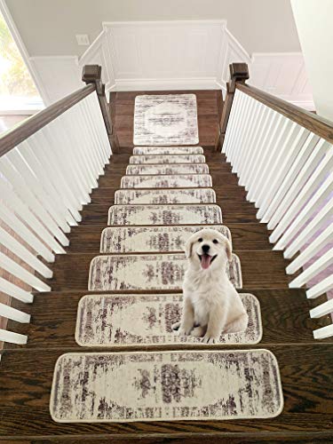 Benissimo Carpet Stair Treads, Landing Rugs, Mirage Collection Modern Printed Design, Vibrant