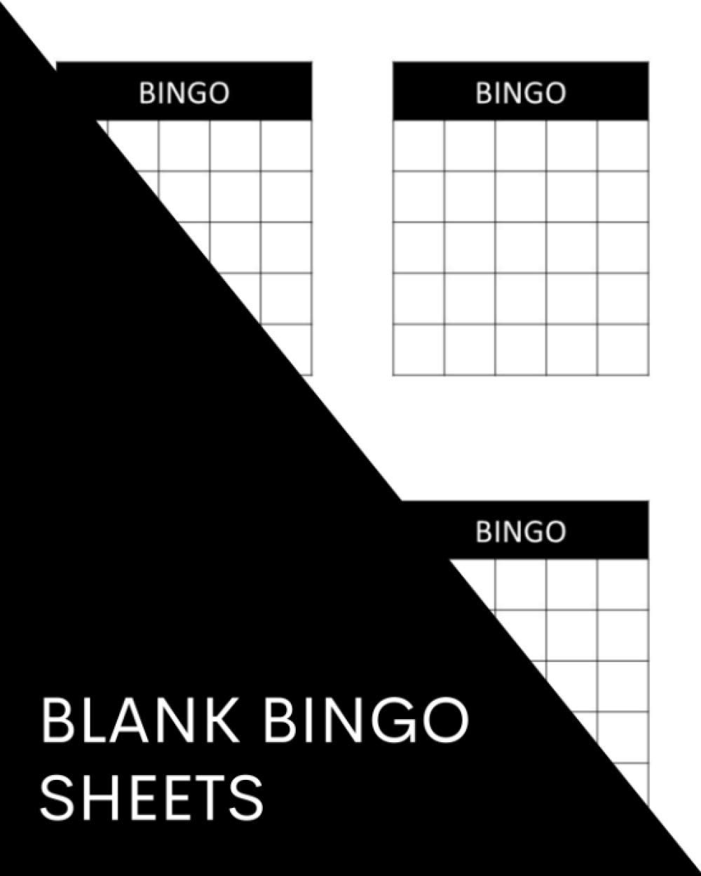 Blank bingo sheets: Make your own bingo game - 440 grids - 110 pages - 8x10 inch - simple black cover design