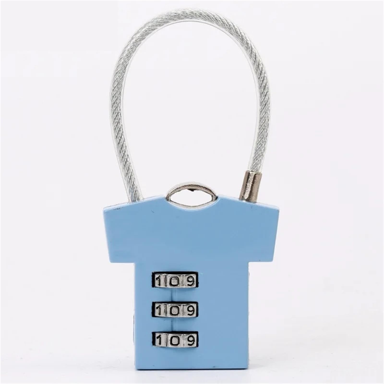 Cadenas à code à 3 chiffres bleu en fil d'acier pour valise