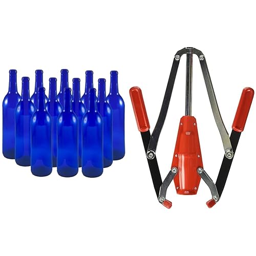 FastRack Wine Bottles, Bordeaux Liquor Bottles, Cobalt Blue Wine Bottles, 750 ml Empty Bottles, Empty Bottles for Drinks, 12 per Case & Portuguese