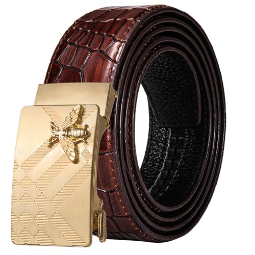 Image of Dubulle Men's Ratchet Belt Gold /Black /Red /Green /Blue /White Automatic Buckle Business Casual Belt Gift - Adjustable Fit