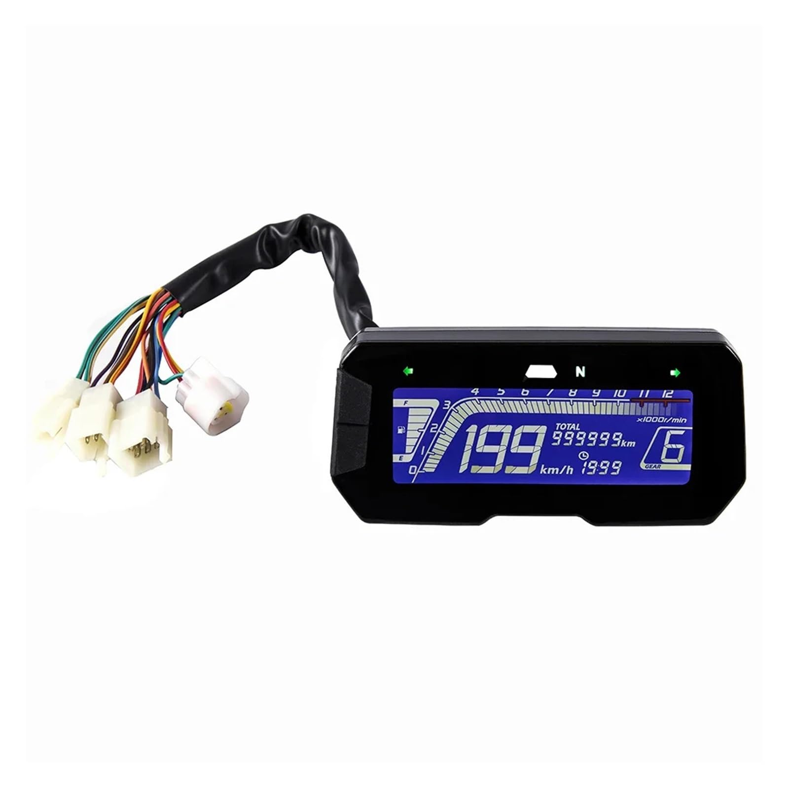 Tachimetro Motocicletta Contachilometri Digitale Universale Per Motocicletta Con Retroilluminazione A LED A 6 Marce E Contagiri Regolabile Per 1, 2, 4 Cilindri. Accessori Per