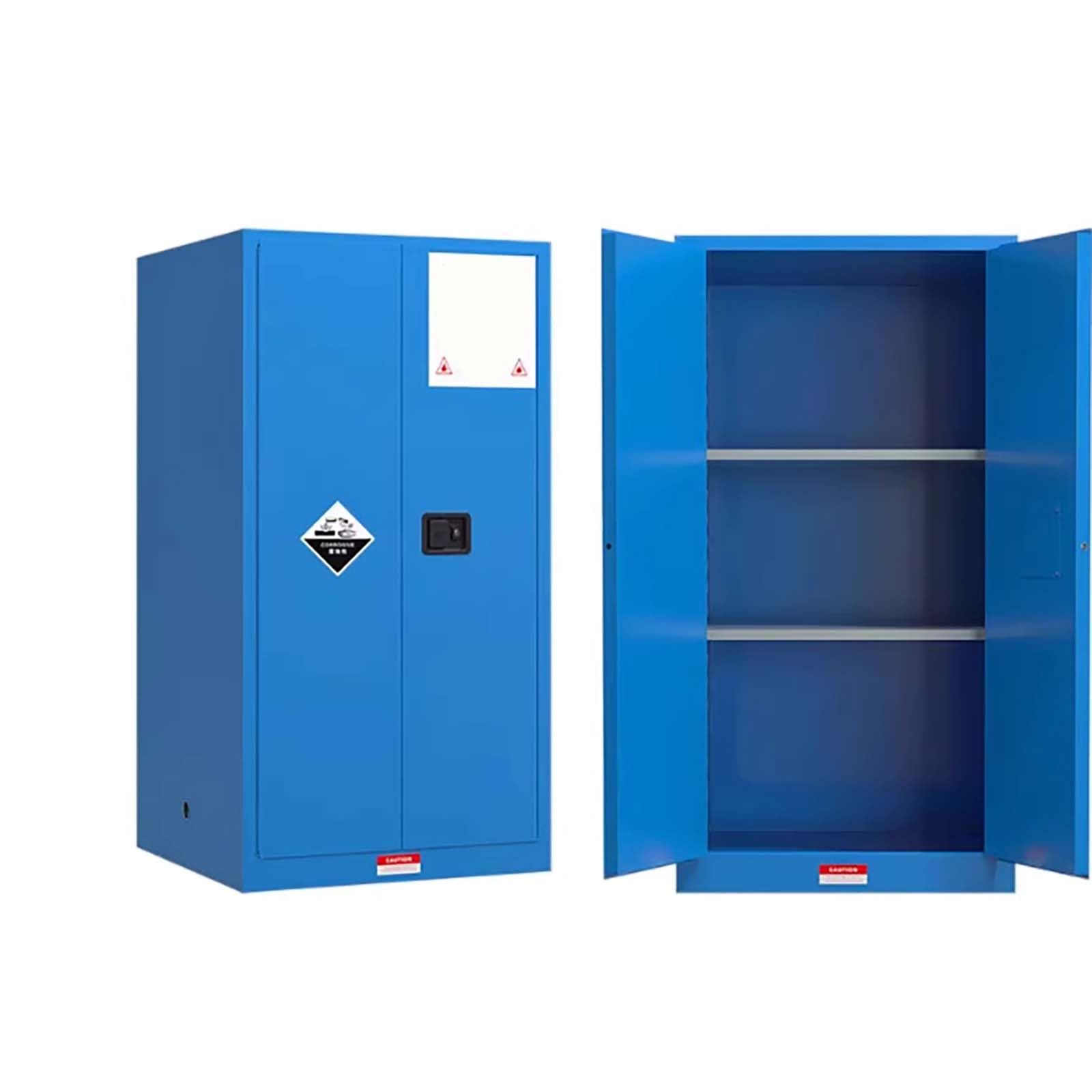 Armario de Seguridad Contra Incendios de Doble Capa, con Cerradura de Enlace de 3 Puntos y Cubeta Antigoteo para Almacenamiento de Productos Químicos Peligrosos, Armario para blue 34.96×23.23×18.11in