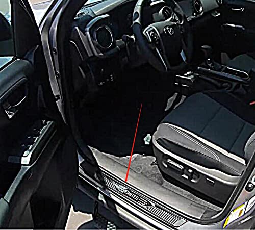 Car Door Entry Guard, For Toyota Tacoma 2016 2021 Kick Panels Guard Scuff Plate 4Pcs, Stainless Steel With Abs Car Door Sill Protector Cover, Automotive Interior Accessories #TOP1