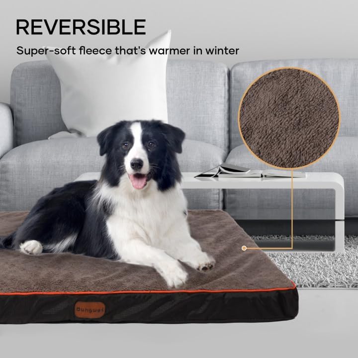 review Dog Bed Large Sized with Removable Washable Cover - Dog Bed Medium Size with Egg Crate Foam Support - Small Dog Bed with Waterproof, 44