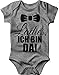 Mikalino Babybody mit Spruch für Jungen Mädchen Unisex Kurzarm Ladies, ich Bin da! | handbedruckt in Deutschland | Handmade with Love, Farbe:Heather, Grösse:68