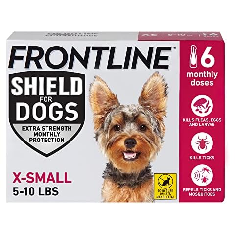 FRONTLINE Shield Flea & Tick Treatment for X-Small Dogs 5-10 lbs., Count of 6 Cover