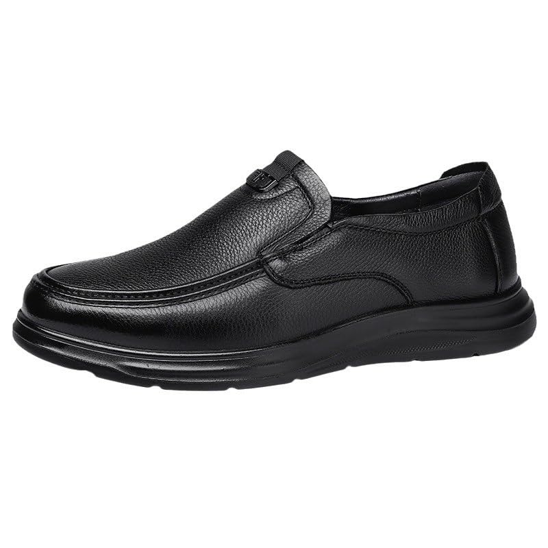 Men's Orthopedic Leather Dress Walking Shoes Leather Casual Slip on Loafers Breathable Oxford Dress Sneakers Men Slip Resistant Work