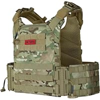 OneTigris FYR Plattenträger, Taktische Plate Carrier Schnellverschluss-System Airsoft Weste, Verstellbarer MOLLE Platten Träger Brustschützer für Paintball Polizei Softair