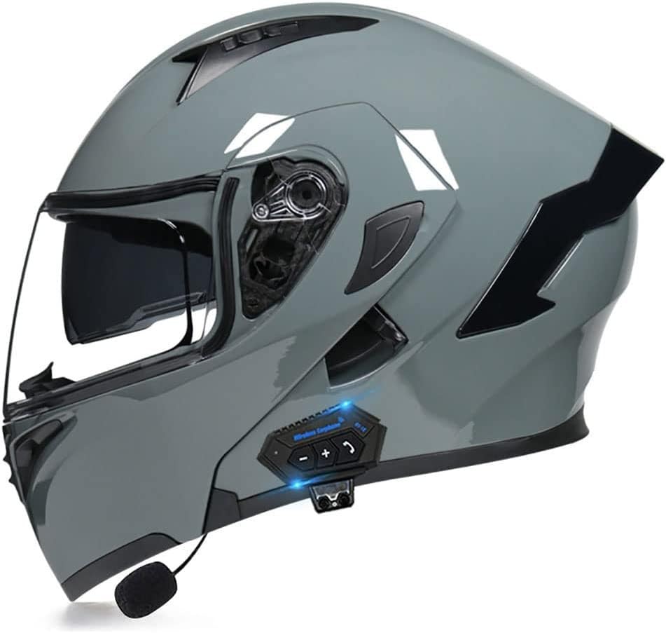 Casque de moto Bluetooth intégral noir taille M pour adultes