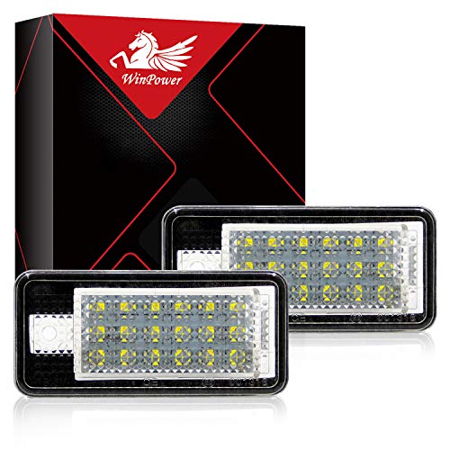 Ampoules LED Plaque Immatriculation WinPower - 6000K Blanc Froid - Compatible Audi A3/A4/A6/Q7