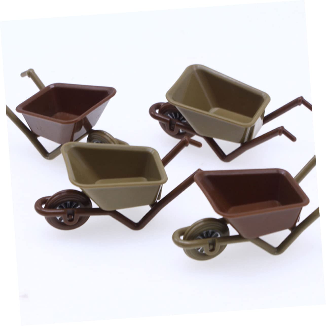 3 Mini Brouettes En Bois Décoratives - Modèles Miniatures Pour Maison De Poupée, Jardinage Miniature, Décoration Intérieure