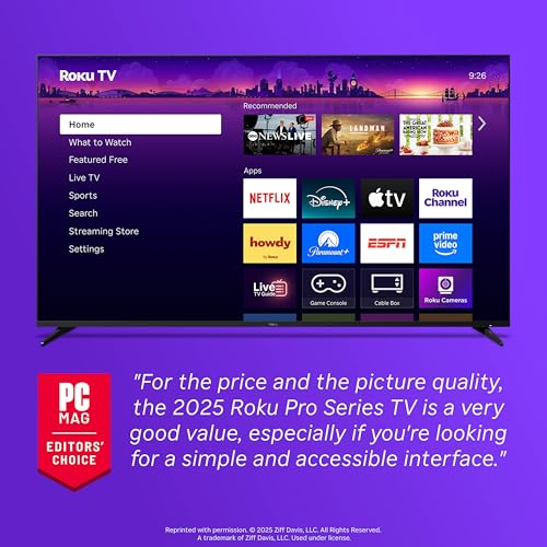 Image of Roku Smart TV - 65-Inch Pro Series, Mini-LED TV - RokuTV with Backlit Voice Remote Pro - Flat Screen 4K QLED Television with 120Hz Refresh Rate & Dolby Vision IQ, Live News, Sports, Entertainment