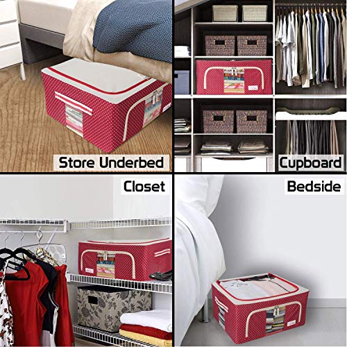 Image of Multi Functional Foldable Home Organization Steel Tip Based Waterproof Cloth Saree Cover Storage Bag with Handle (Multi Design-Color) (44 L)
