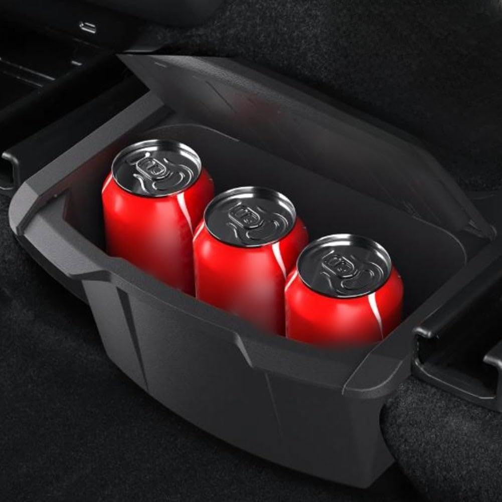 Organiseur de console centrale arrière Tesla Model Y Juniper 2025 boîte de rangement noire
