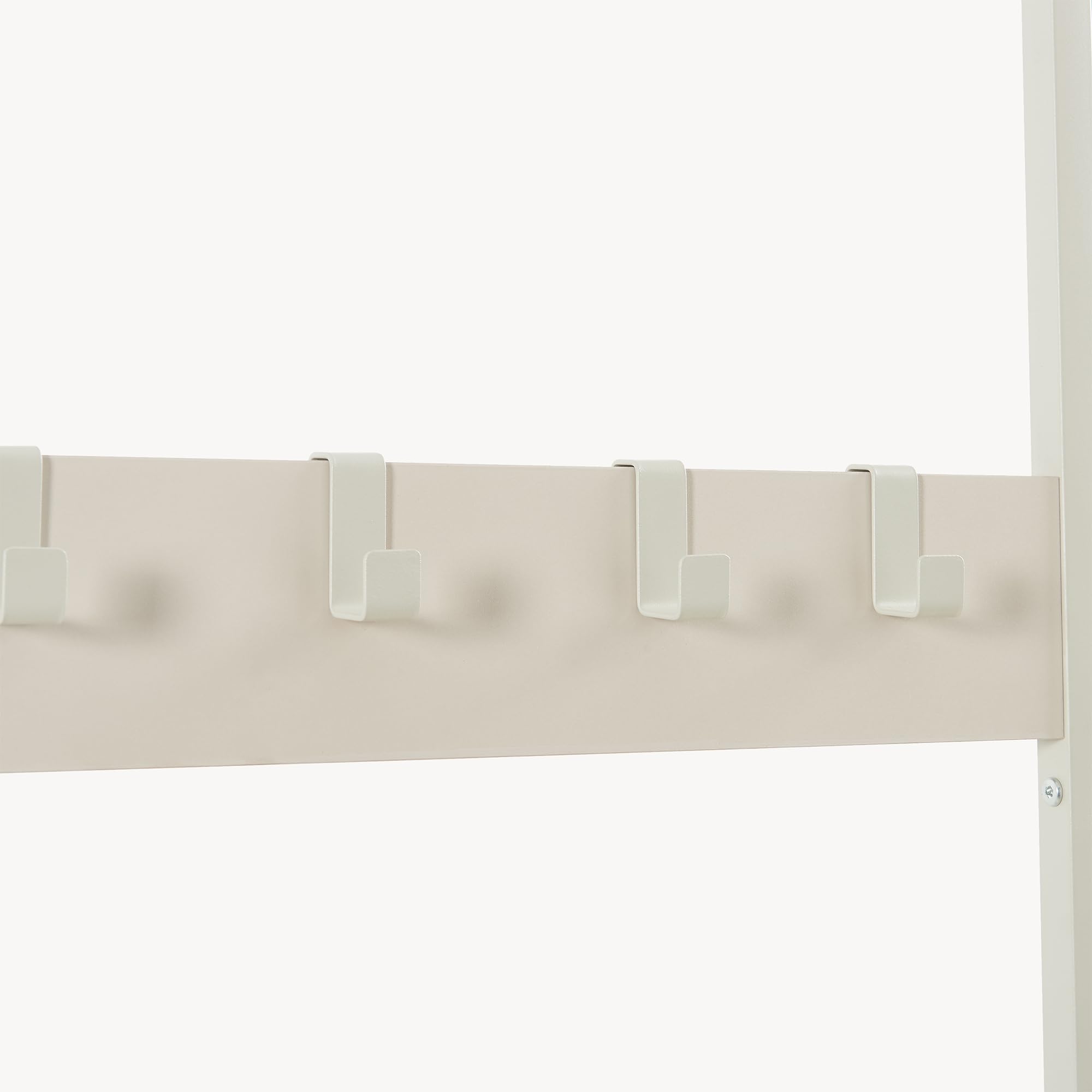[en.casa] Mueble Recibidor Napinerg con Espejo y Zapatero Recibidor De Entrada Perchero con 7 Ganchos Flexibles Patas Ajustables Aglomerado Metal 185 x 98 x 34 cm - Color Arena