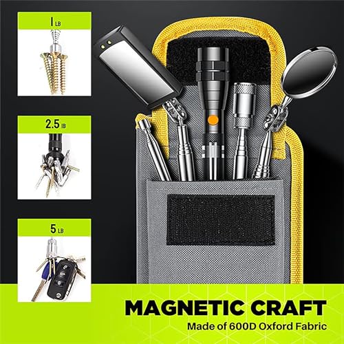 Telescoping Magnetic Pickup Tool Set, Inspection Mirror Telescoping, LED Flashlight, Cool Gadgets for Men, Stocking Stuffers, Gifts for Dad, Husband, Kids, Boyfriend, Magnet Stick - Thumbnail 5