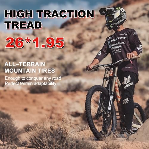 2 Pack 26 inch Bike Tires – 26 × 1.95 inch Folding