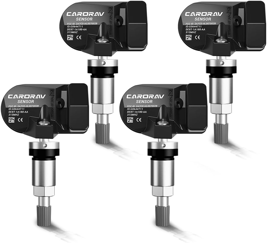 TPMS Sensor Ford, 315MHZ Tire Pressure Monitoring System Sensor Compatible for Ford F150 F250 F350 Mustang Focus Fusion, Lincoln MKS MKZ Replaces DE8T-1A180-AA 9L3Z-1A180-AF 4-Pack