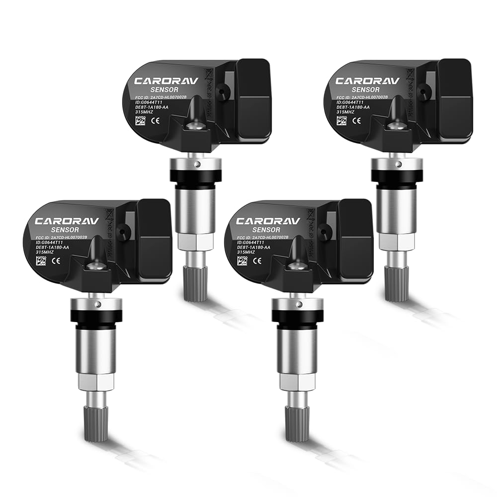 TPMS Sensor Ford, 315MHZ Tire Pressure Monitoring System Sensor Compatible for Ford F150 F250 F350 Mustang Focus Fusion, Lincoln MKS MKZ Replaces DE8T-1A180-AA 9L3Z-1A180-AF 4-Pack