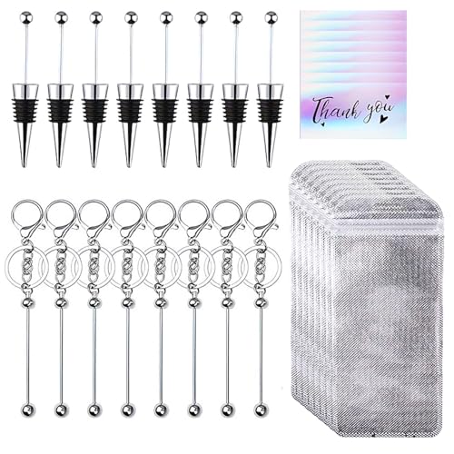 Juego de 32 llaveros con cuentas para hacer joyas y accesorios personalizables