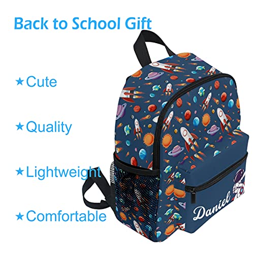 Emelivor Custom Space Kids Preschool Backpack Toddler Boy Girl School Bag for Children Personalized Camping Galaxy Bookbag with Chest Strap2