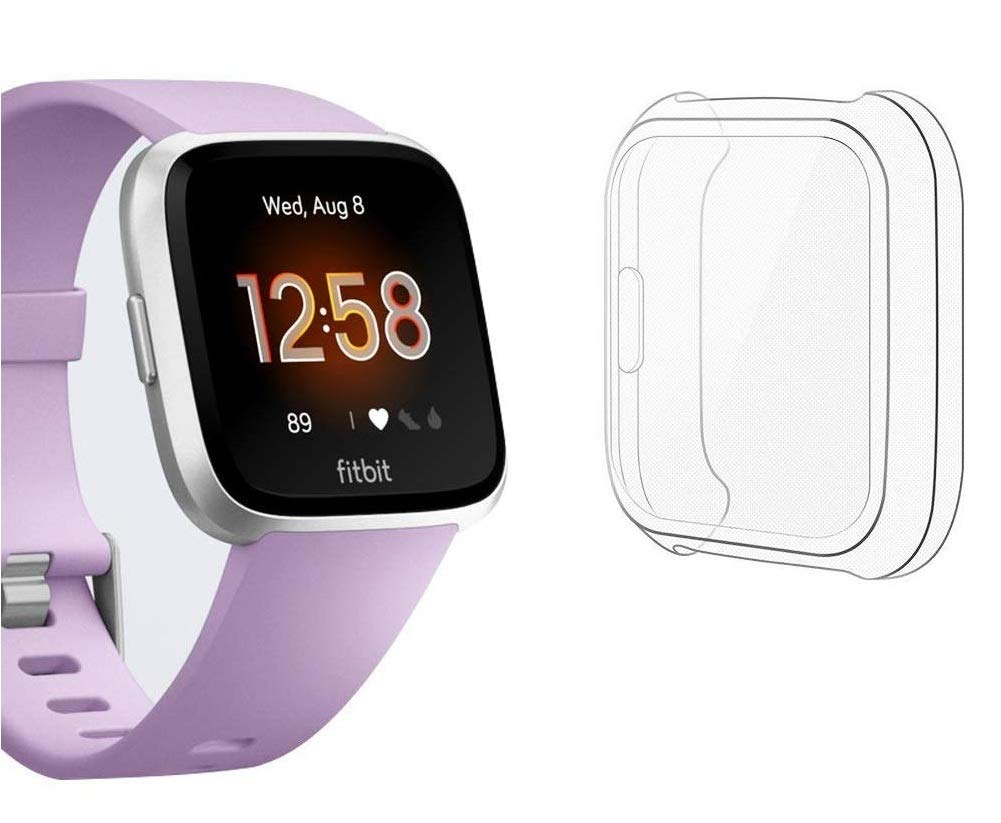 M.G.R.J Soft TPU Front Protection Case Cover for Fitbit Versa Lite Smart Watch (Flexible|Silicone|Transparent)