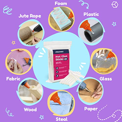 Mini Hot Glue Gun Sticks (Bulk Pack of 200) - 4" Length, 0.27" Diameter - Multi-Purpose for DIY Art, Crafts, Home Decoration, Sealing, and Repairing - Compatible with Most Glue Guns - Image 6