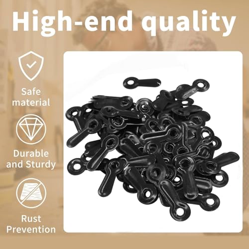 Image of Jiozermi 100 Pcs Metal Picture Frames Turn Button Fasteners with 100 Pcs Screws, Photo Frame Hardware Photo Frame Clips for DIY Frame Drawing Picture Photos Posters (Black)
