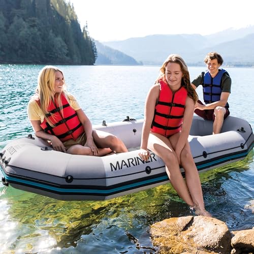Intex Mariner 3 Inflatable Dinghy 3 Man Boat with Aluminium Oars and Pump