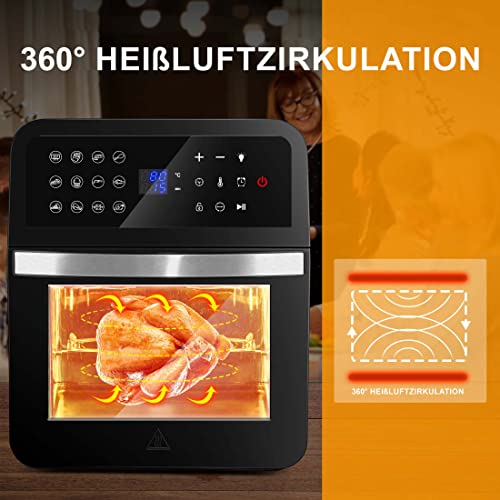 Ultratec Heißluftfritteuse mit Drehkorb und Sichtfenster