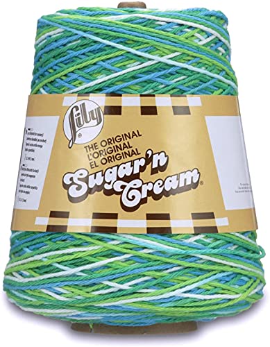 Image of Lily Sugar N Cream Cones Emerald Energy Ombre Yarn - 1 Pack of 14oz /400g - Cotton - #4 Medium - 706 Yards - Knitting /Crochet