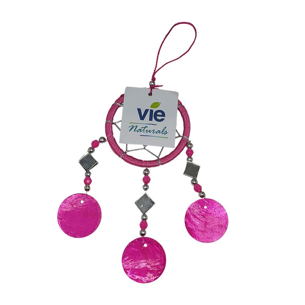VIE Naturals Capiz Dream Catcher, No Feathers, 6cm, Pink