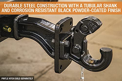 Image of Buyers Products PM25812 2-1 /2 Inch Pintle Hook Mount - Adjustable 3-Position Trailer Hitch Receiver for Trucks & RV's - Durable Steel 20,000 lb MGTW, Universal Towing Hitch Mount, 3,200 MVL Rated