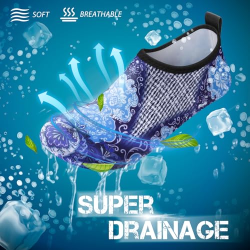 Image of SIMARI Water Shoes for Women Men Swim Aqua Socks Beach Pool Essentials Barefoot Surf River Boat Kayak Sea Yoga Sand Exercise Sport Accessories Breathable Quick-Dry Adult Youth Kid Size SWS001