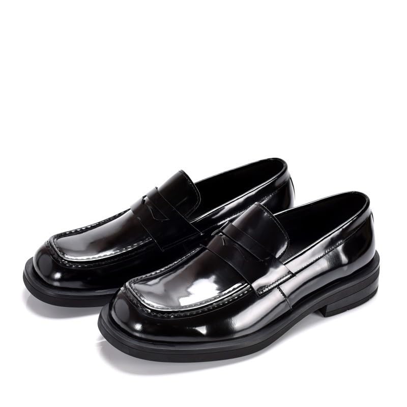 Leather Casual Sneakers for Mens Formal Slip On Penny Loafer Shoes Summer Breathable Driving Shoes 5