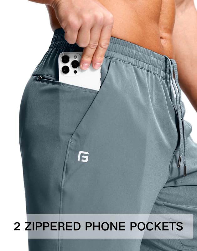 Image of GGJ Men's Lightweight Athletic Shorts with 2 Zipper Pockets 7 inch /9 inch /5 inch Gym Workout Running Quick Dry Tennis Shorts for Men