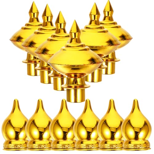 Abaodam Puntale per Asta Portabandiera 12 Pezzi, Ornamento Decorativo Resistente per Cima Pennone, Testa della Bandiera in Materiale Robusto per Uso Esterno e Sostituzione Pennoni