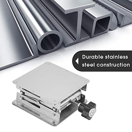 Edelstahl-Laborhebebühne, Laborscherenhebebühne Höhe 45 mm-158 mm 100 x 100 mm Plattform stabil und langlebig